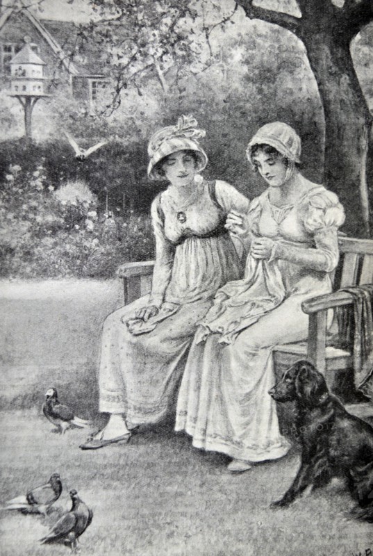 Engraving of Jane Austen and her sister Cassandra