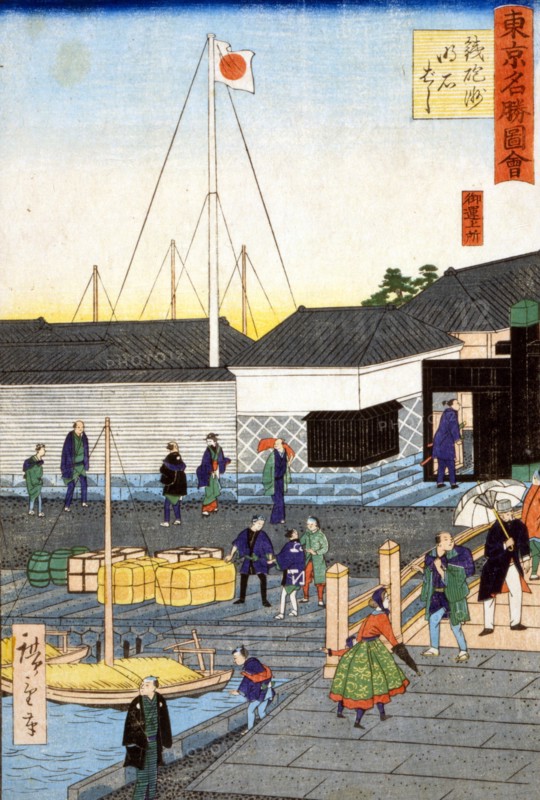 Scenic shot of the docks in Tokyo Japan.