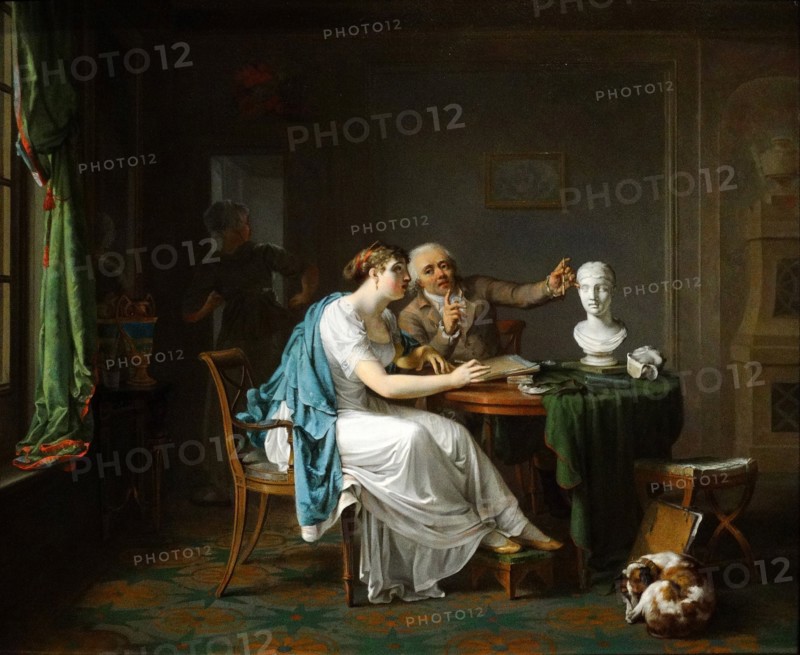 Painting titled 'The Drawing Lesson'