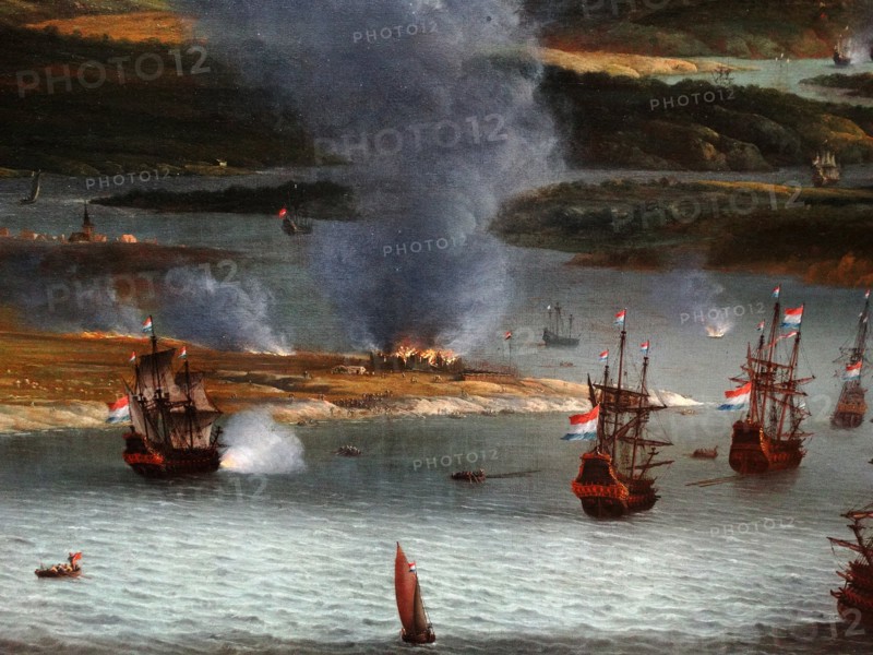 Painting titled 'Attack on Chatham'