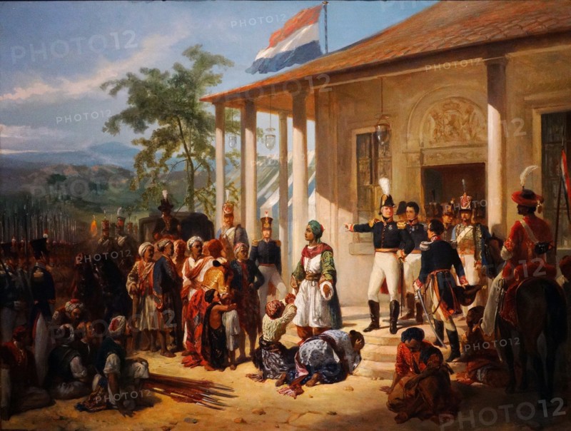 Painting depicting The submission of Diepo Negoro