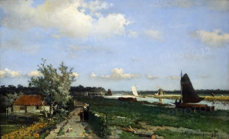 Painting titled 'Boat with a Pollard Willow'