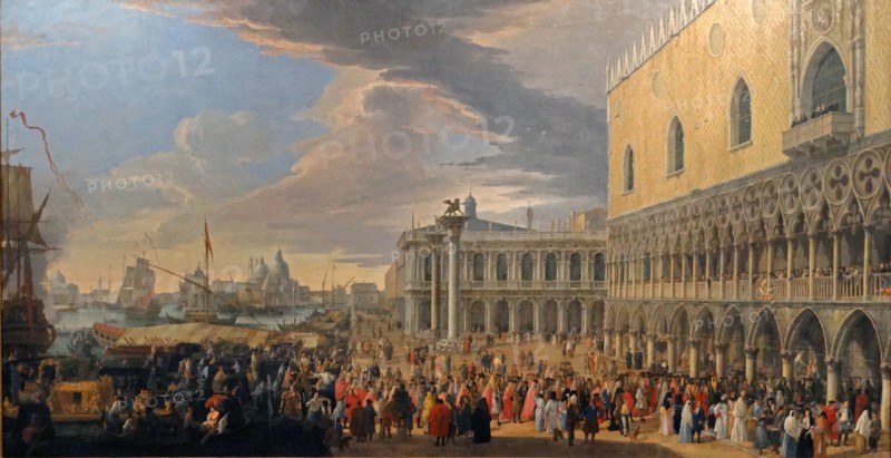 The arrival of the fourth Earl of Manchester in Venice by Luca Carlevaris.