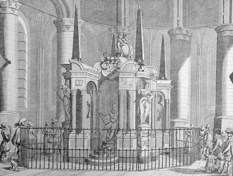 Tomb in Delft up right in honour of William of Nassau; Prince of Orange