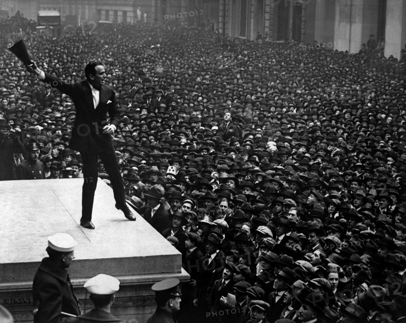 Photograph of Douglas Fairbanks at the Third Liberty Loan rally for funds