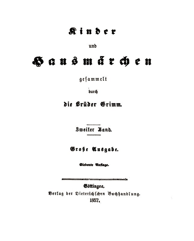 19th Century Edition of the Grimm Brothers folk tales