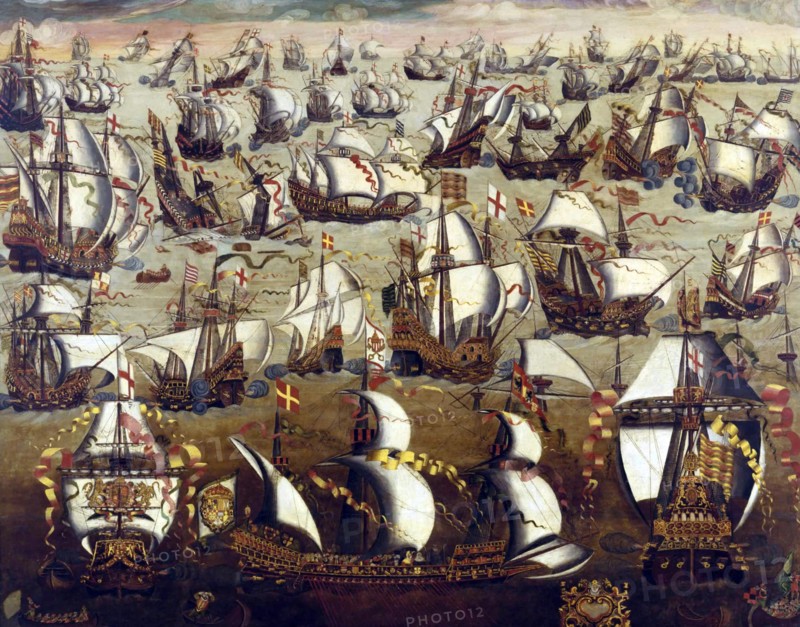 Painting depicting the Spanish Armada
