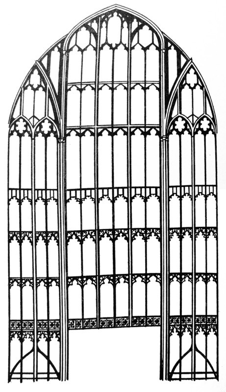 Sketch of the East window of Gloucester Cathedral
