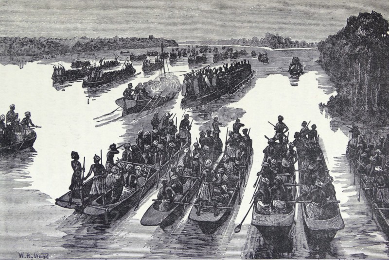 The fight below the confluence of the Aruwimi and the Livingstone rivers