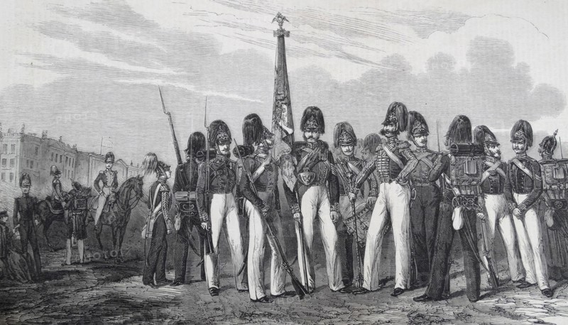Uniforms worn in the Russian Imperial Army during the Crimean war 1853