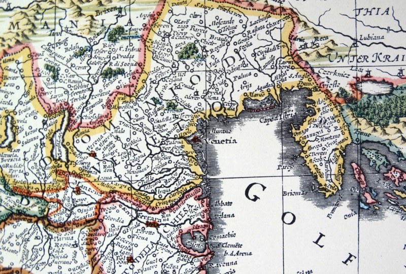 Venetia and Venice (detail) from a map of Italy 1631,