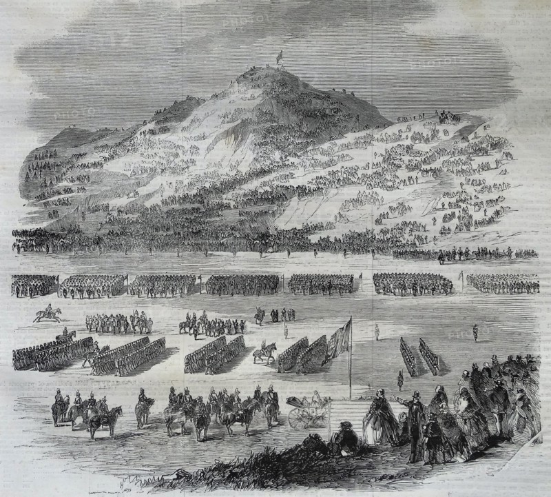 A military review of British soldiers in Northern England 1860