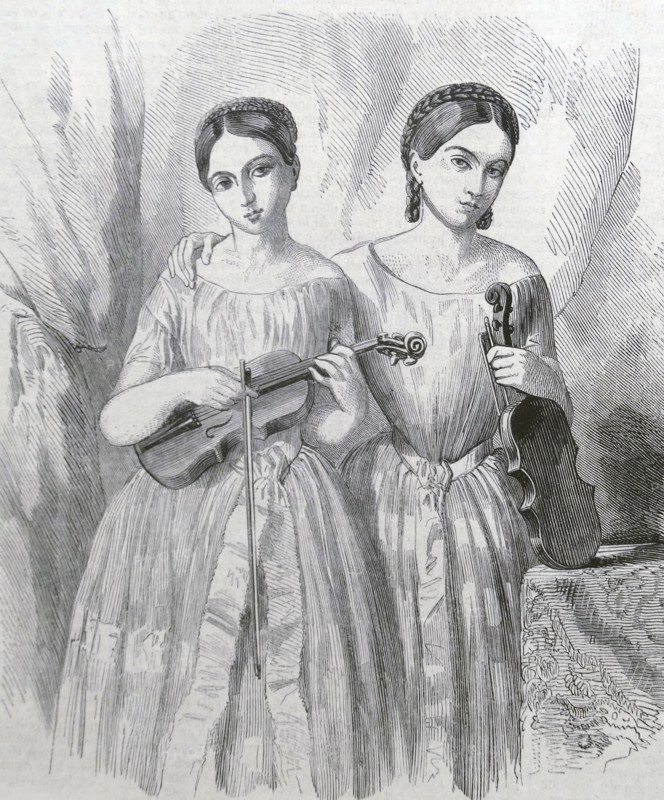 virginia and catherine Ferni, Italian Violinisists 1860