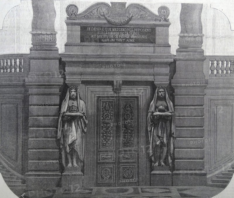 Illustration depicting the tomb of Napoléon Bonaparte within the Invalides