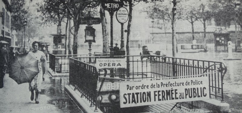 Metro station is shut during world war two; Paris France 1940
