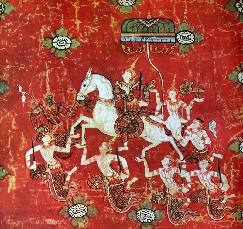 The Great Departure of Bodhisattva, detail from Episodes from the Life of Buddha
