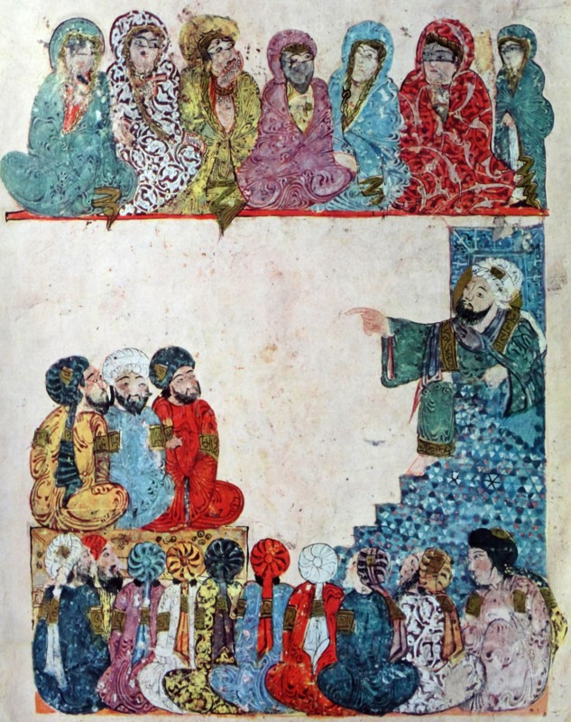Abu Zayd preaching; Illustration from Maqamat of al-Hariri