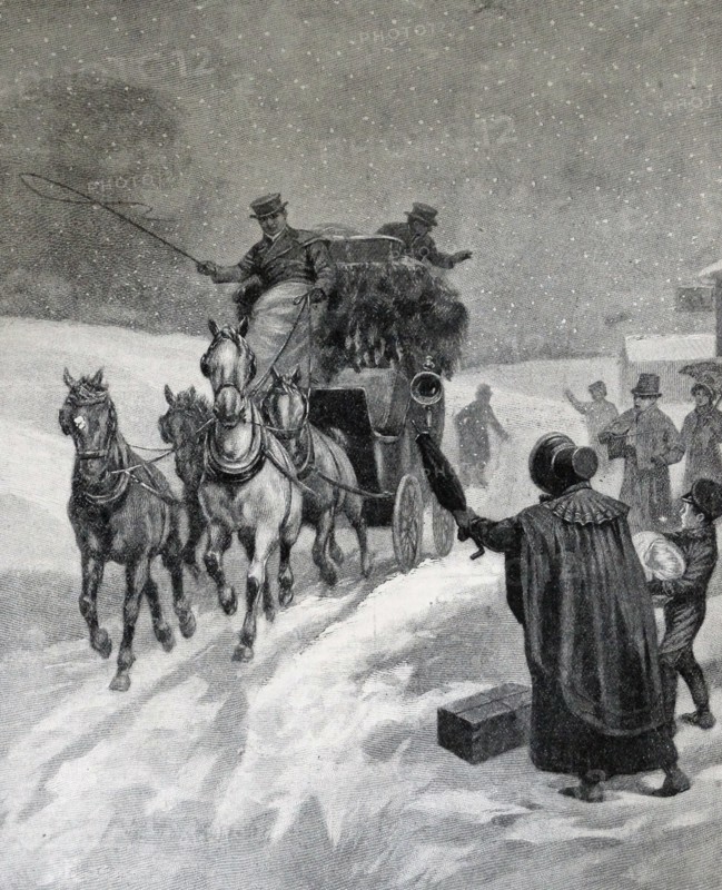 Illustration from a book depicting how the Duke of Bedford lost his Christmas dinner
