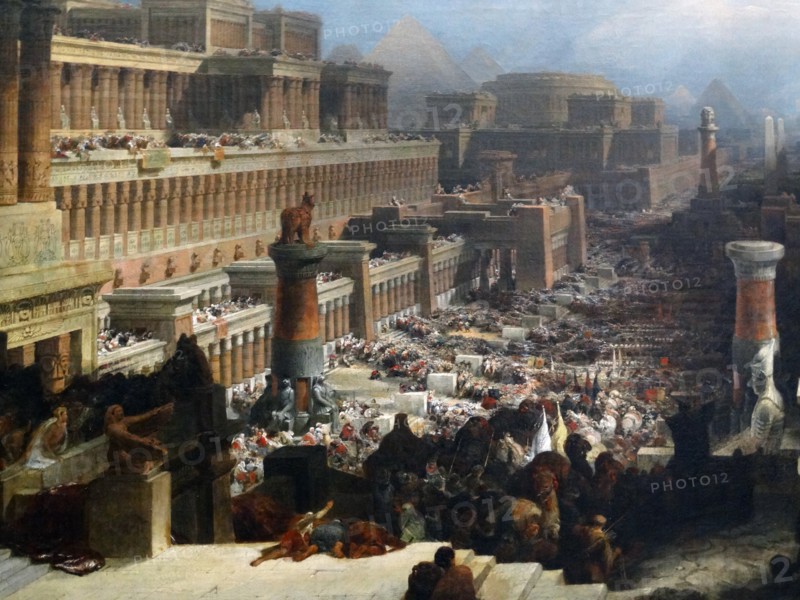 Painting depicting the Exodus by David Roberts