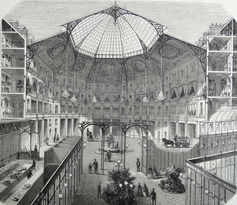 Engraving depicting a section of an American hotel