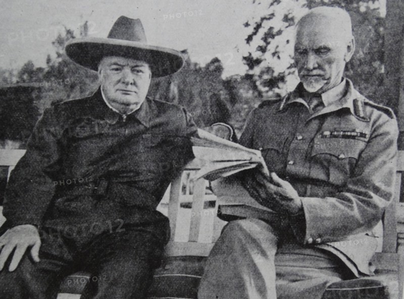 Winston Churchill and General Smuts in Cairo.