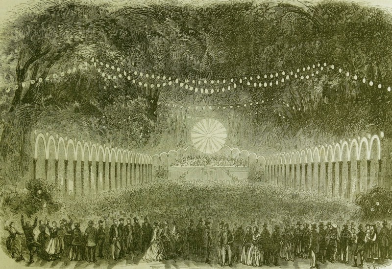 Electric illuminations in a park in Paris 1870