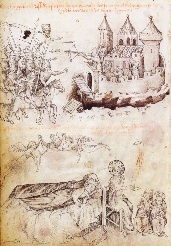 The Mongols at Liegnitz display the head of Henry II of Silesia. 1451.