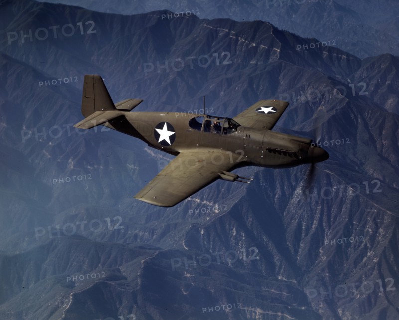 World War two: Royal Air Force P-51 'Mustang' fighter in flight,