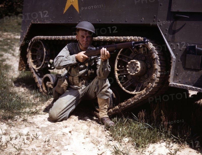A young soldier of the US armored forces