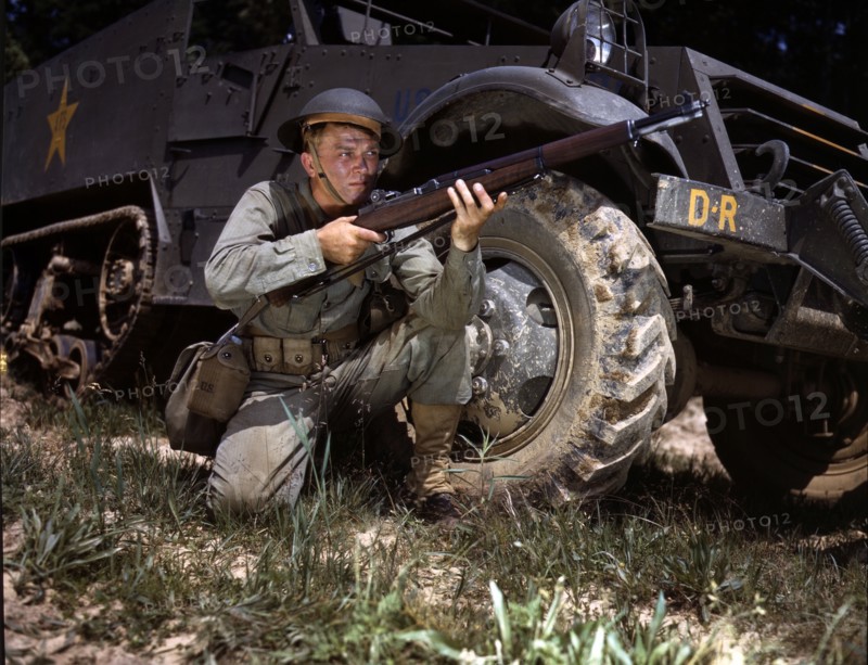 A young soldier of the US armored forces