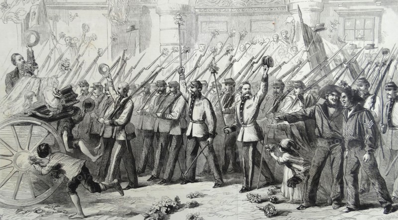 British volunteers fighting with Garibaldi in Italy during the struggle for Italian unification 1860