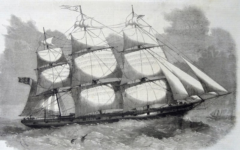 Engraving of the gigantic clipper-ship 'Great Australia'