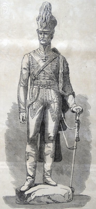 Engraving depicting the Anglesey Column Statue