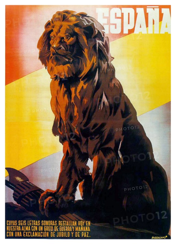 Spanish Civil War nationalist (pro-Franco) propaganda poster 1938