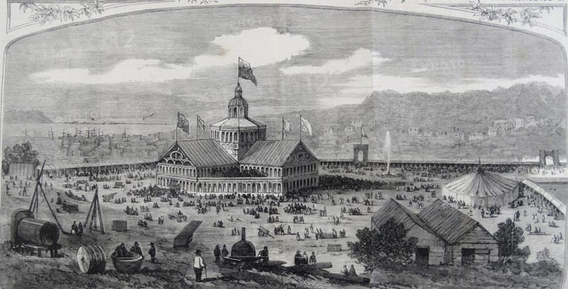 Engraving depicting the provincial exhibition of upper Canada