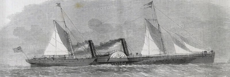 Engraving depicting the Steam-ship 'Giraffe'