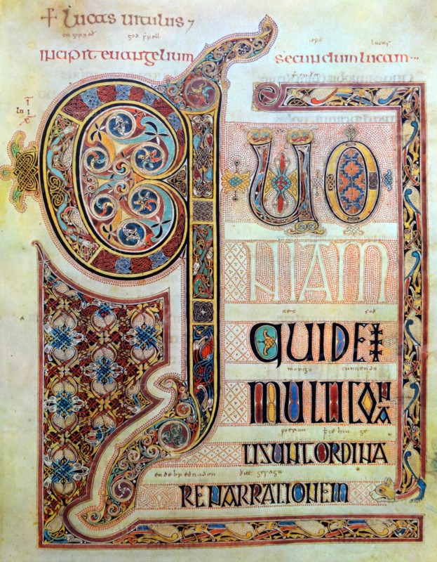Decorative initial from the Lindisfarne Gospels