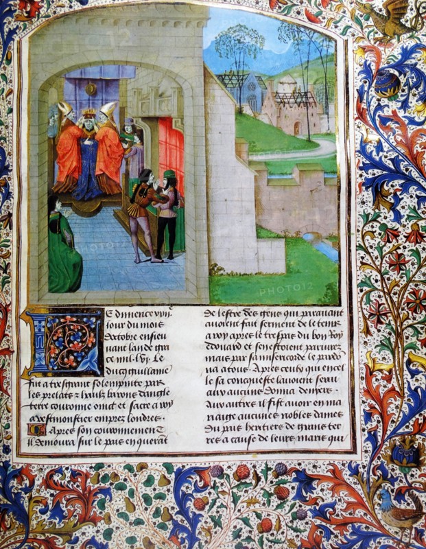 The coronation of William I in Westminster Abbey
