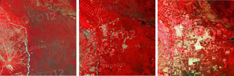 progression of deforestation in Bolivia from 1975 to 2000.