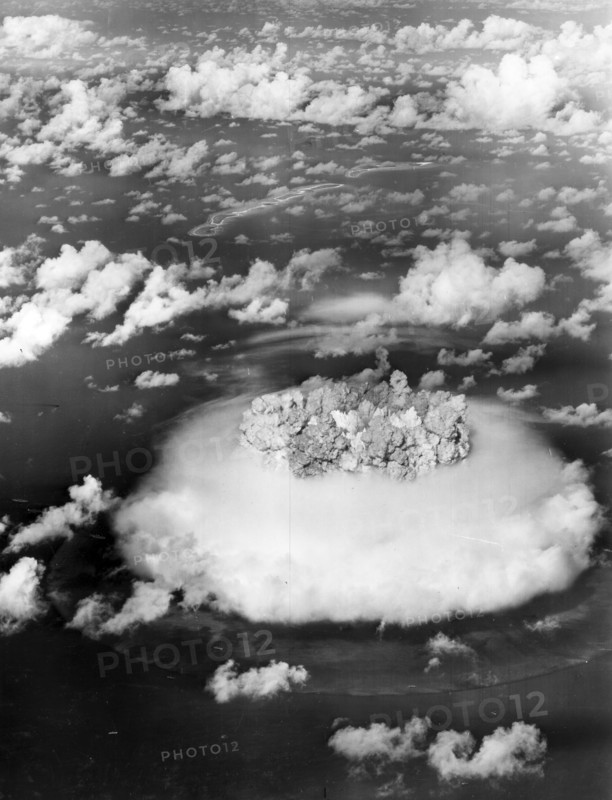 Photograph of a mushroom cloud during Operation Crossroads