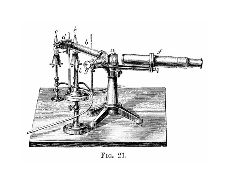 Steel engraving depicitng a Spectroscopic Apparatus