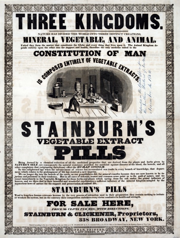 Advert for Stainburn's Vegetable Extract Pills