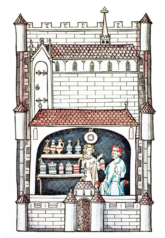 Woodcut of a Pharmacist