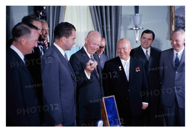 Photograph of Nikita Khrushchev and President Dwight Eisenhower