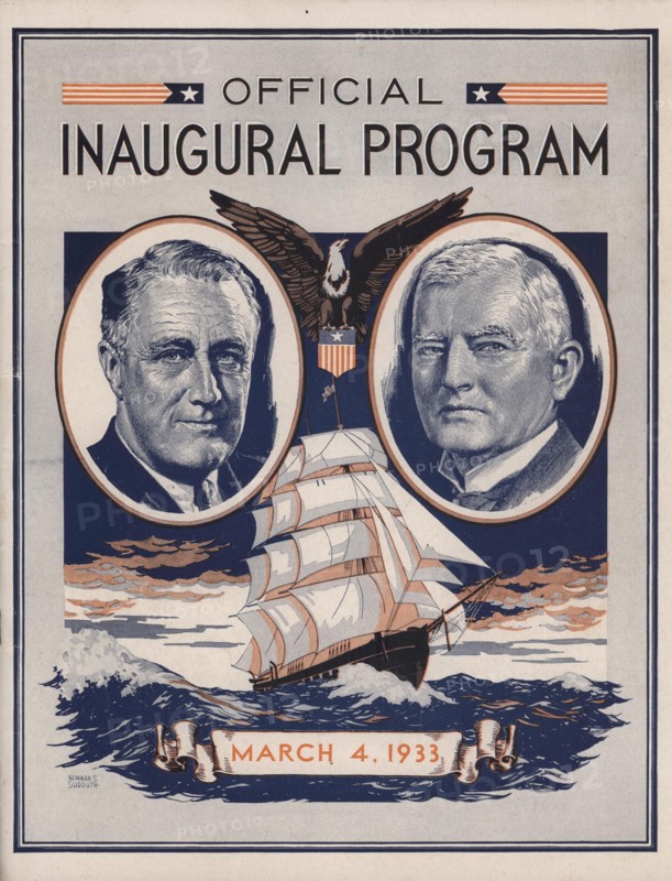 Copy of the Inaugural program of Franklin Roosevelt and John Garner