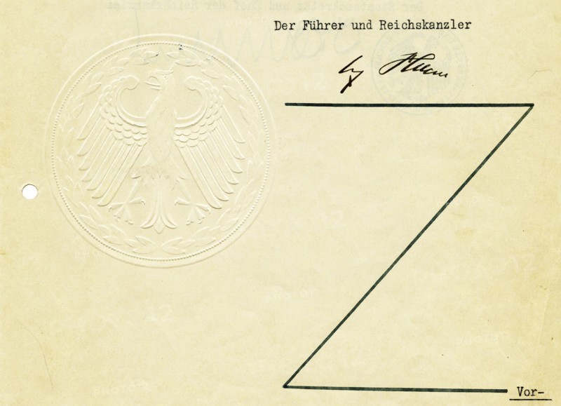 Copy of the Testament of Adolf Hitler 1934