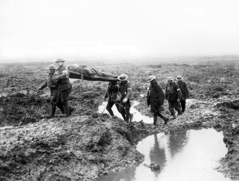 Photograph of Canadian Soldiers wounded during the Second Battle of Passchendaele 1917