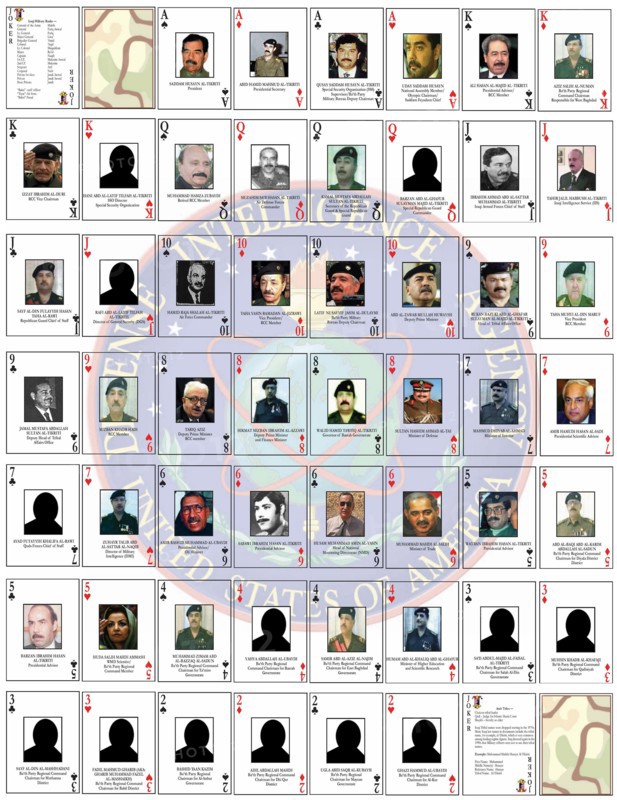 US Government most wanted Iraqi regime personalities