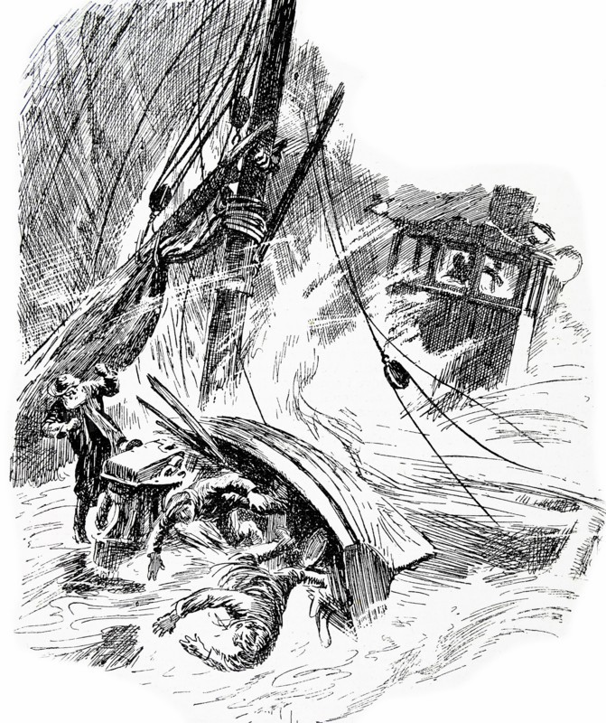 sailors at sea during a terrific storm