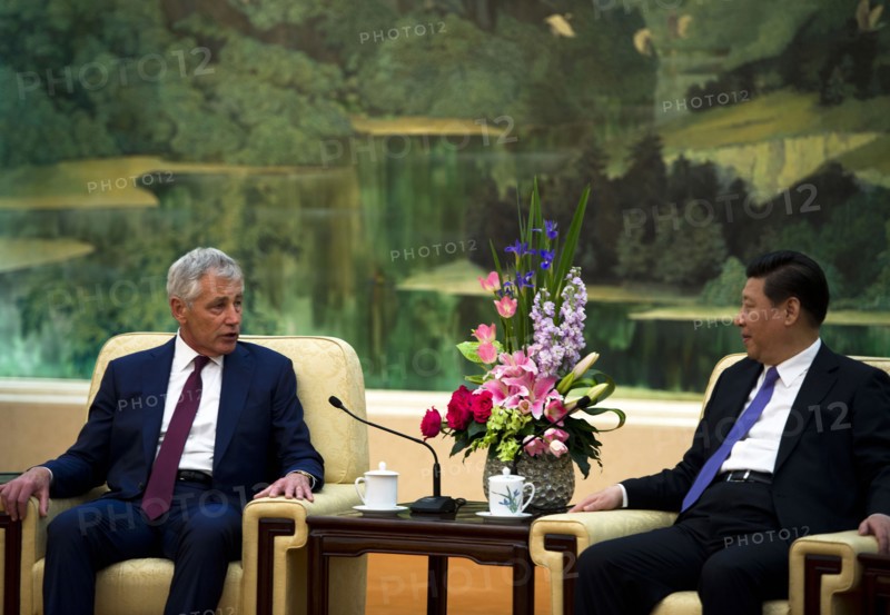 Chuck Hagel US Defence Secretary, meets with Chinese President Xi Jinping